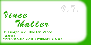 vince thaller business card